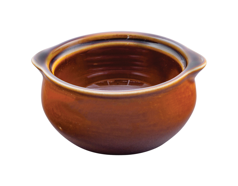 Onion Soup Crock - Solid Brown