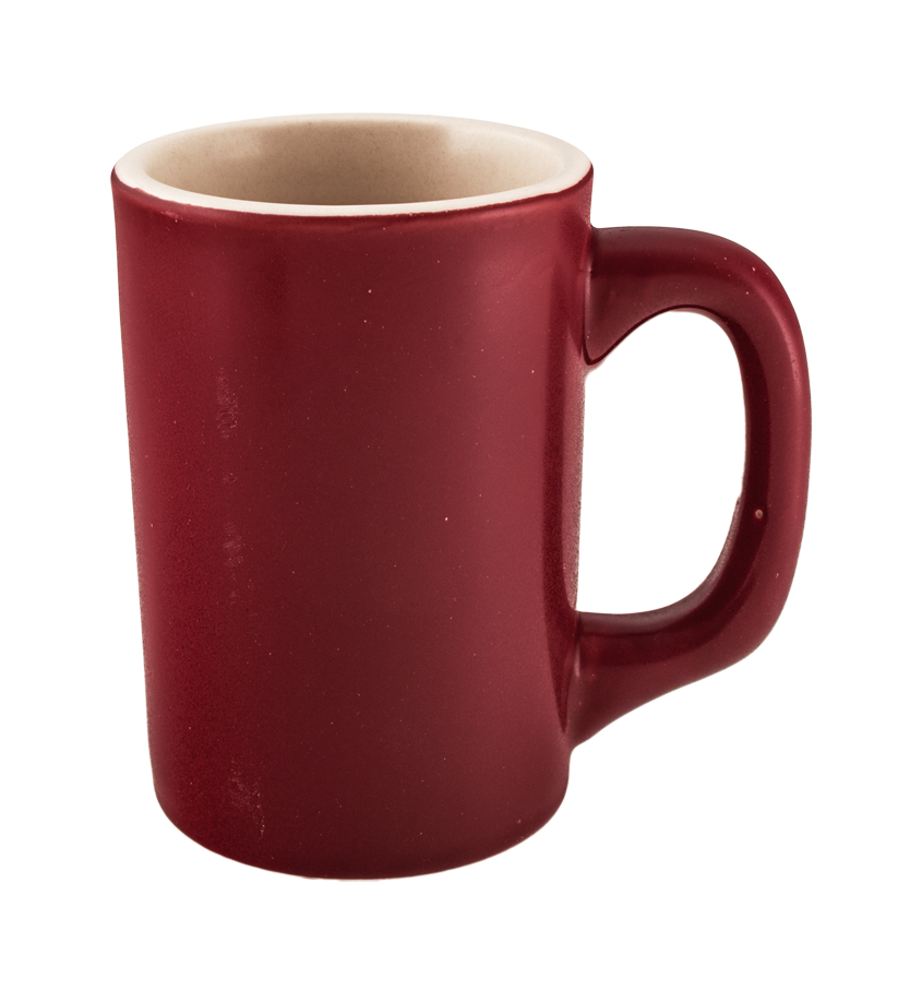 Log Home Mug - Burgundy/white