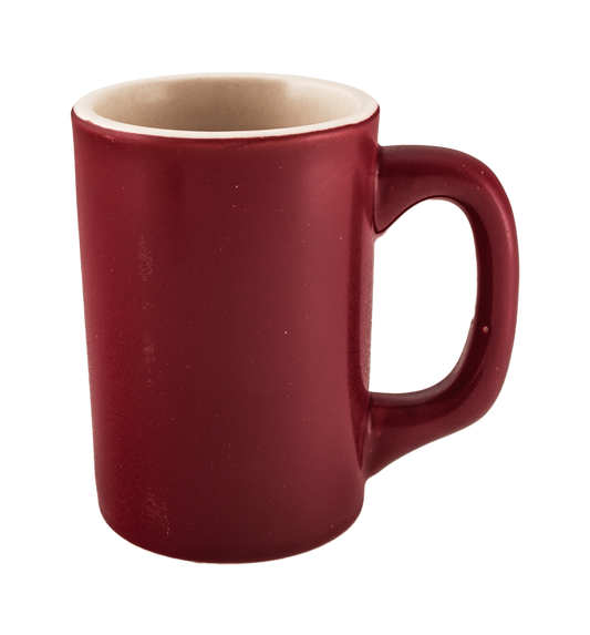 Log Home Mug - Burgundy/white