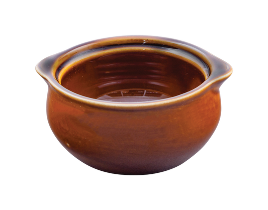 Onion Soup Crock - Solid Brown