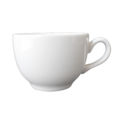 Vertex Latte Cup & Saucer, Bowl Shape, 16oz - White